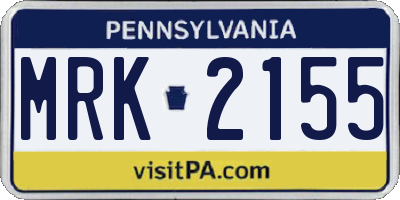 PA license plate MRK2155