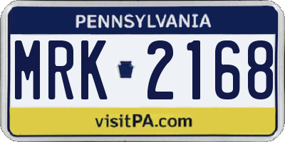PA license plate MRK2168