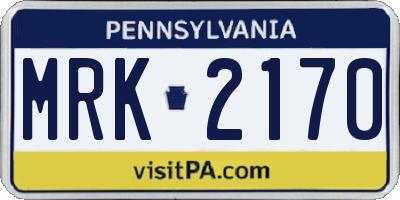PA license plate MRK2170