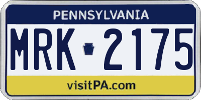 PA license plate MRK2175