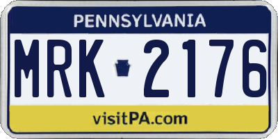 PA license plate MRK2176