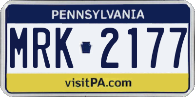 PA license plate MRK2177