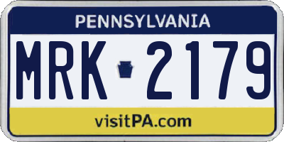 PA license plate MRK2179