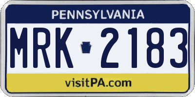 PA license plate MRK2183
