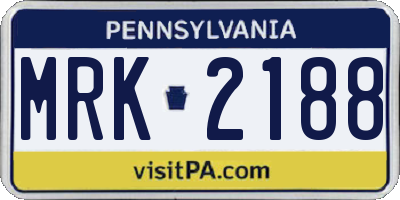 PA license plate MRK2188