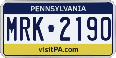 PA license plate MRK2190