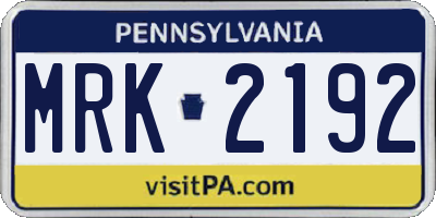 PA license plate MRK2192