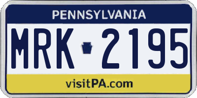 PA license plate MRK2195
