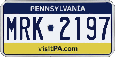 PA license plate MRK2197