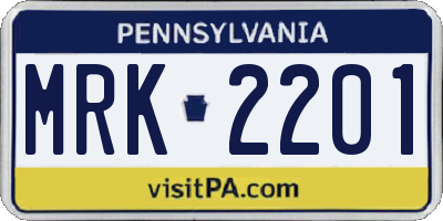 PA license plate MRK2201