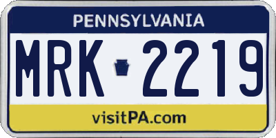 PA license plate MRK2219