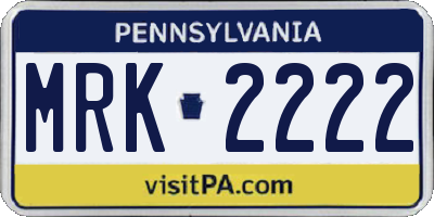 PA license plate MRK2222