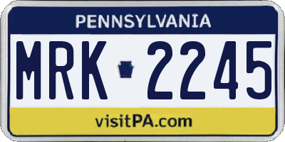 PA license plate MRK2245