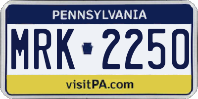 PA license plate MRK2250