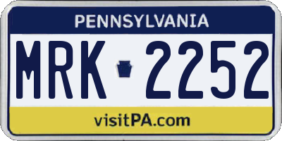 PA license plate MRK2252