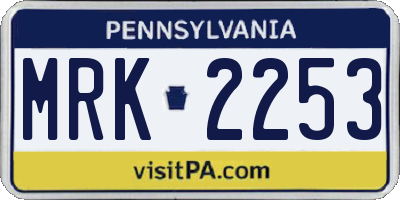 PA license plate MRK2253