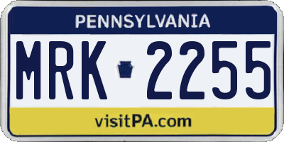 PA license plate MRK2255