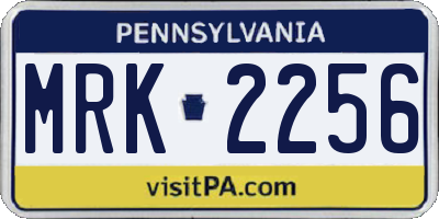 PA license plate MRK2256