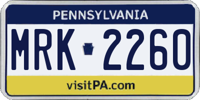 PA license plate MRK2260