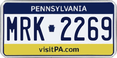 PA license plate MRK2269