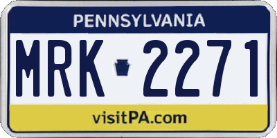 PA license plate MRK2271