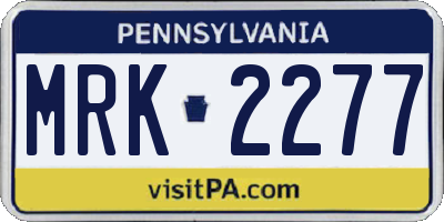 PA license plate MRK2277
