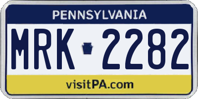 PA license plate MRK2282