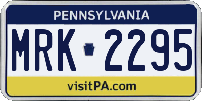 PA license plate MRK2295
