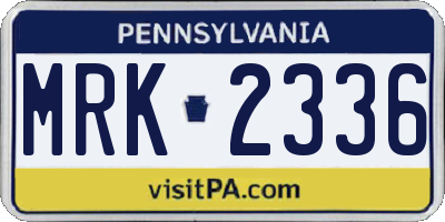 PA license plate MRK2336