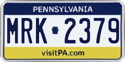 PA license plate MRK2379