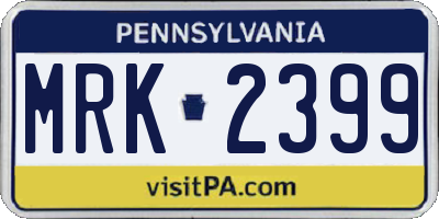 PA license plate MRK2399