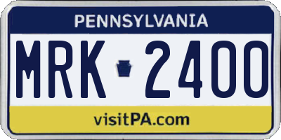 PA license plate MRK2400