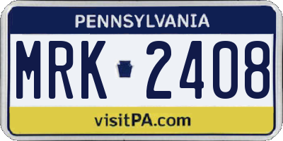 PA license plate MRK2408