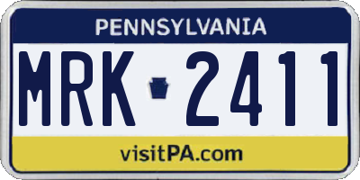 PA license plate MRK2411