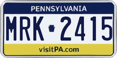 PA license plate MRK2415