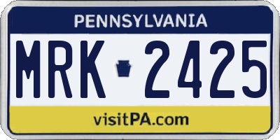 PA license plate MRK2425