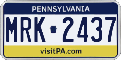 PA license plate MRK2437