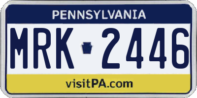 PA license plate MRK2446