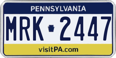 PA license plate MRK2447