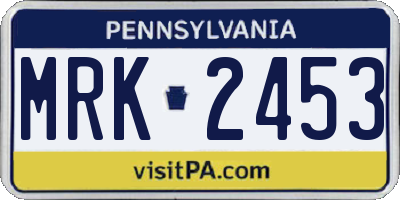 PA license plate MRK2453