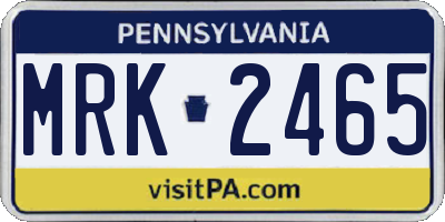 PA license plate MRK2465