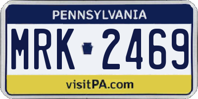 PA license plate MRK2469