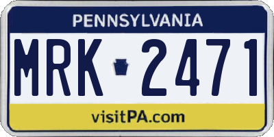 PA license plate MRK2471