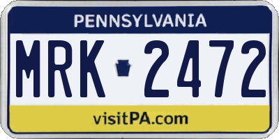 PA license plate MRK2472
