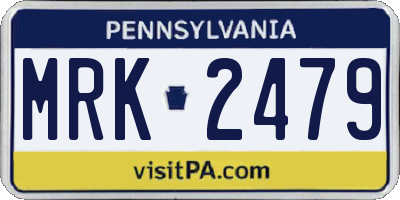 PA license plate MRK2479