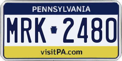 PA license plate MRK2480