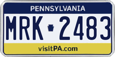 PA license plate MRK2483