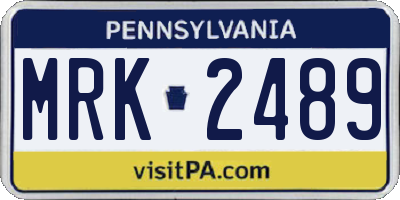 PA license plate MRK2489