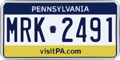 PA license plate MRK2491
