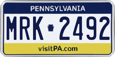 PA license plate MRK2492